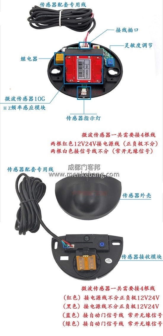 感應(yīng)門感應(yīng)器探頭接線圖,探頭接線方法,自動門感應(yīng)器說明書 感應(yīng)門感應(yīng)器探頭接線圖,探頭接線方法,自動門感應(yīng)器說明書